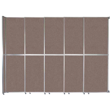 Versare Operable Wall Sliding Room Divider 15'7" x 12'3" Latte Fabric 1072513-2